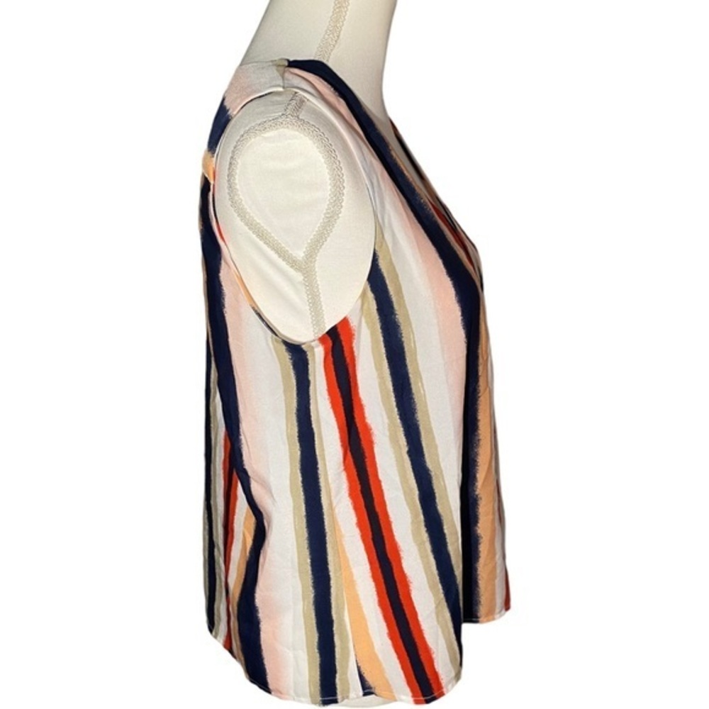 Alex‎ Marie Rainbow Stripe Sleeveless Cami Tank Top Blouse - Picture 4 of 6